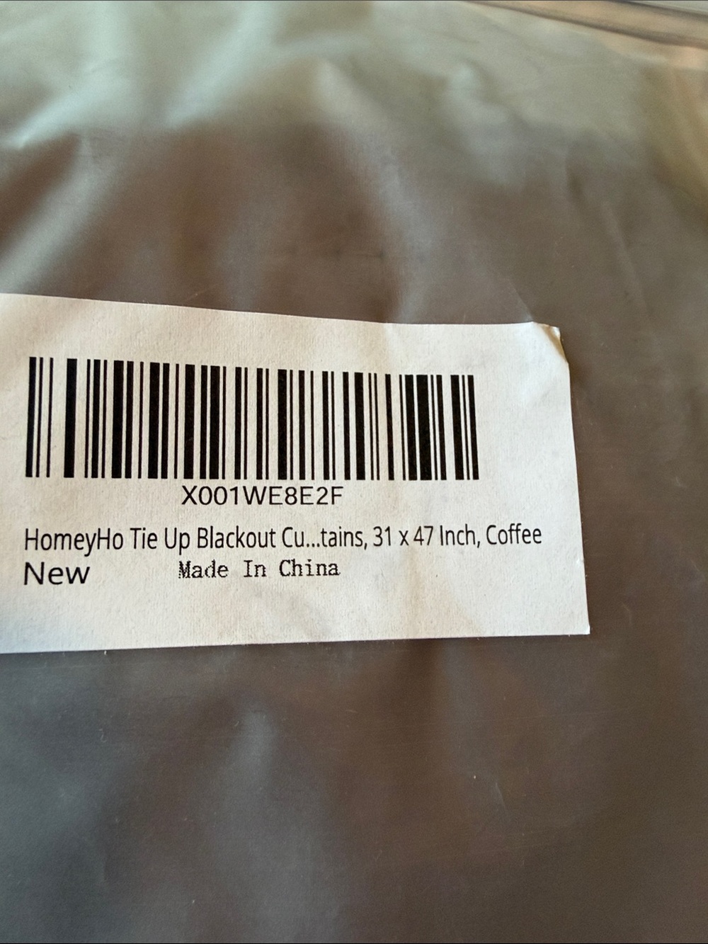 Coffee Tie-Up Blackout Curtain Panel - 31 x 47 Inches